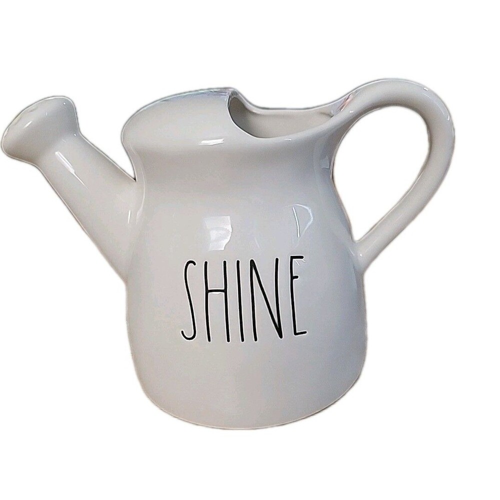 Rae Dunn "SHINE" Watering Can Vase Pottery Artisan Collection Magenta